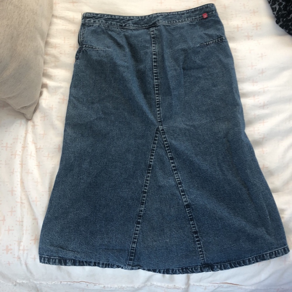Vintage denim midi skirt